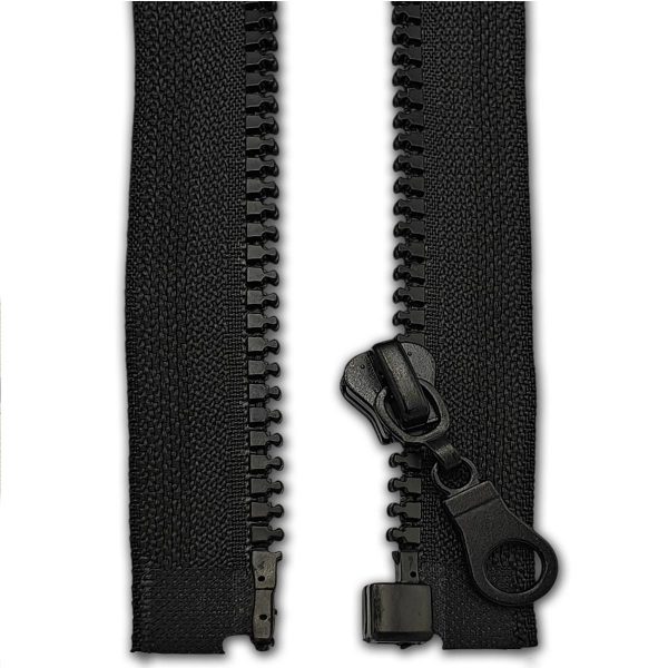Black Resin ZIp Open Bottom