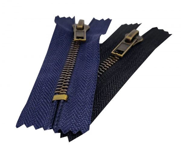 Antique brass jeans zip