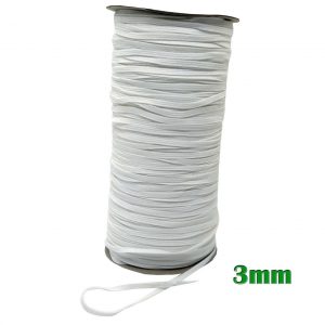 3mm Flat Woven Elastic (ideal for face masks) 200Yds