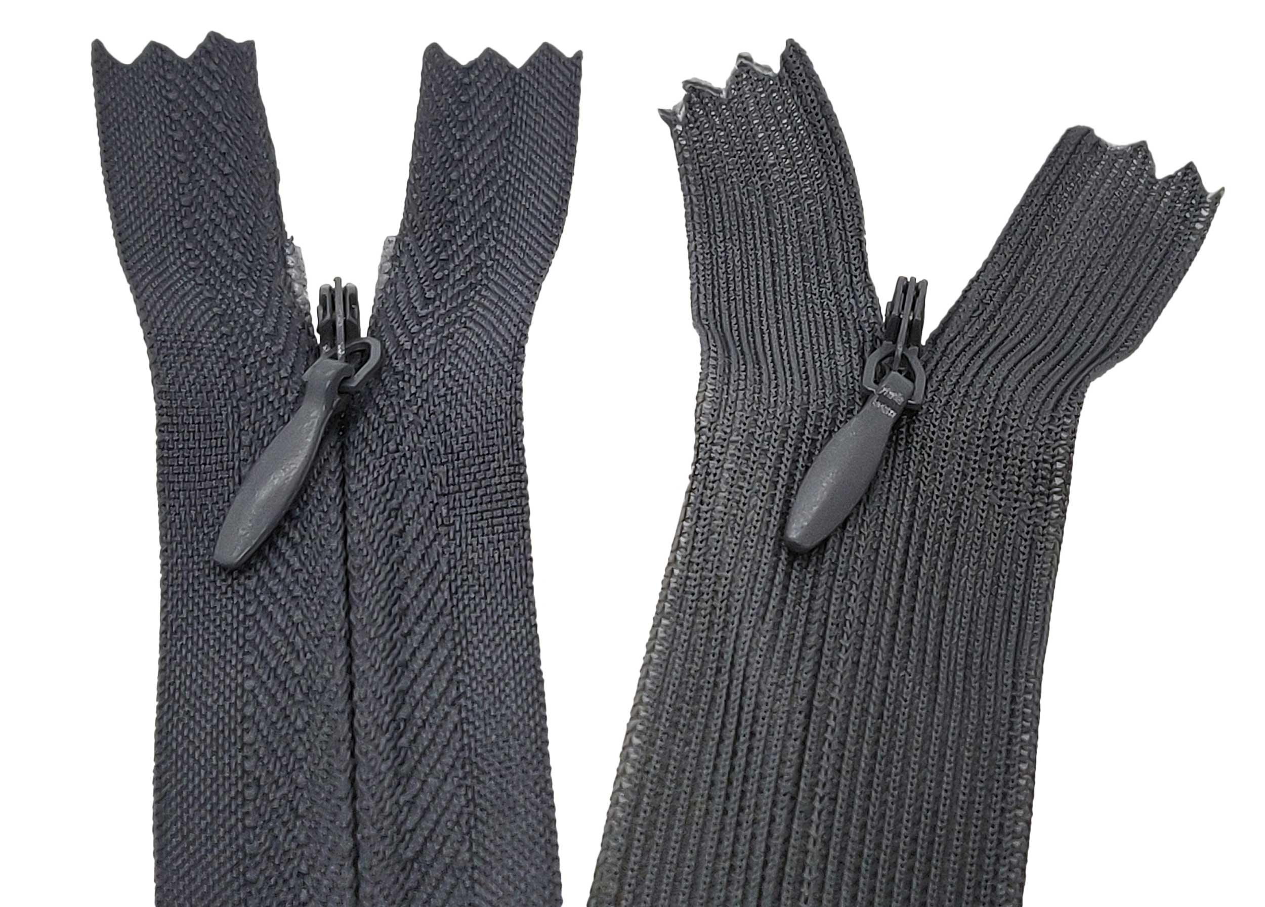 Invisible Zip Dark Grey Closed End 3 Dev Zip and Bobs