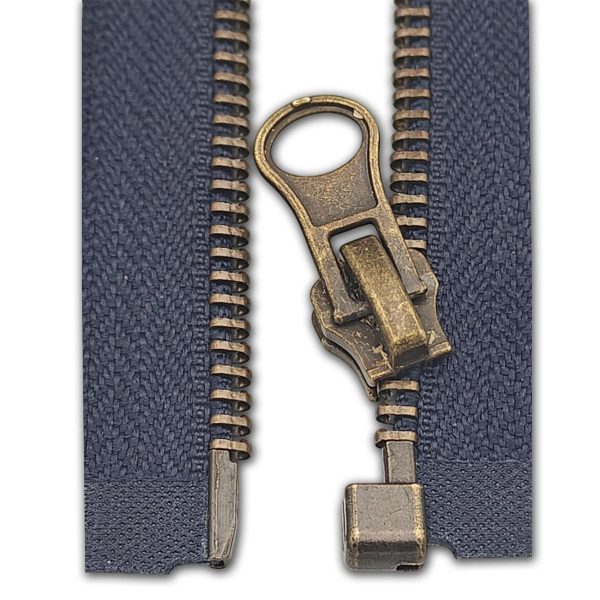 Open End Metal Zip Grey