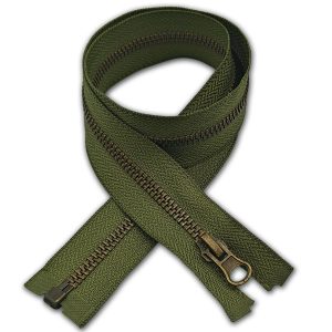 Olive Green Metal Zip Open-End Size #5