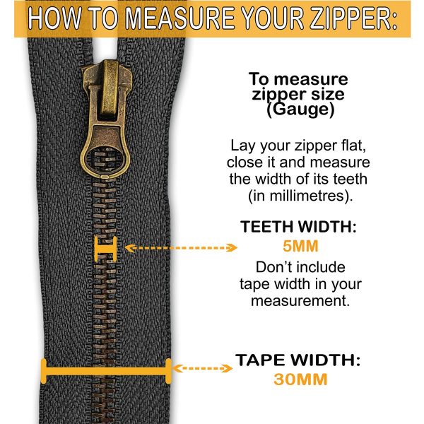 Dark Grey Metal Zip Tape Widt