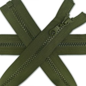Dark Olive Green Chunky Zip