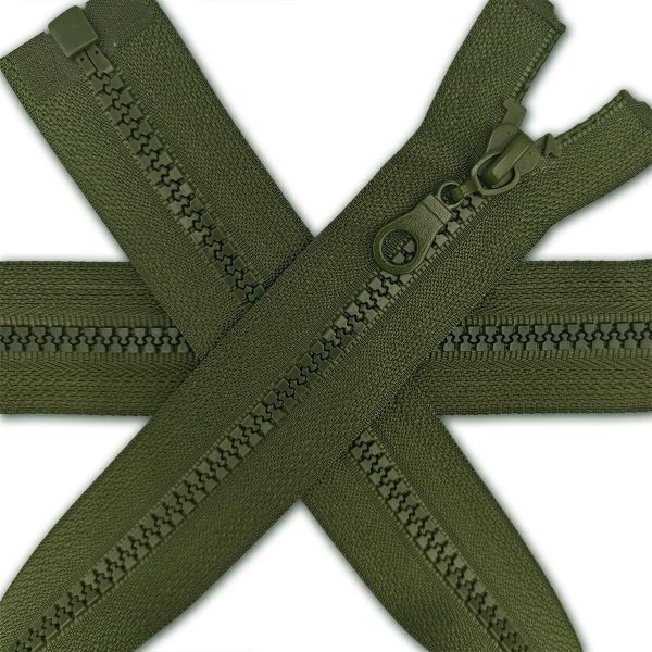 Dark Olive Green Chunky Zip