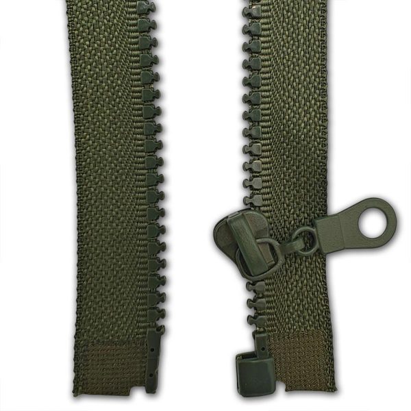 Open-End Dark Olive Green Chunky Zip