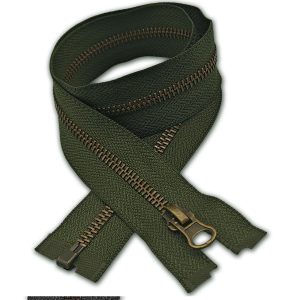 Dark Olive Green Metal Zip Open-End Size #5