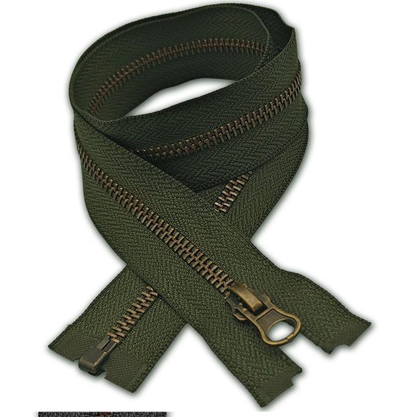 Dark Olive Green Metal Zip Open-End Size #5