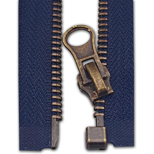 Open End Metal Zip Navy