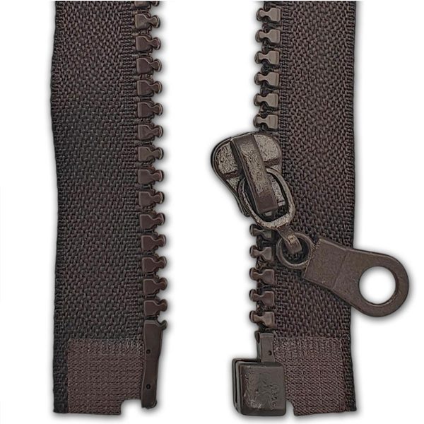 Open-End Brown Chunky Zip