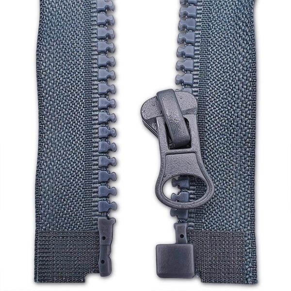 Open-End Grey Chunky Zip