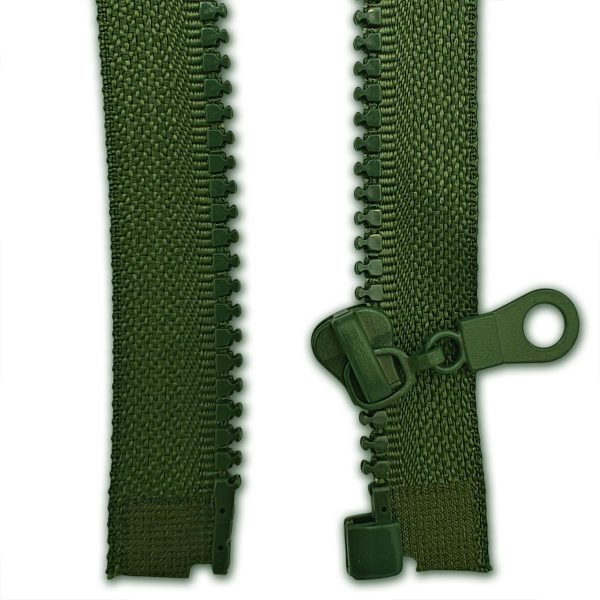 Open-End Olive Chunky Zip